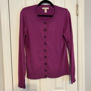 J Crew cardigan, size M, purple